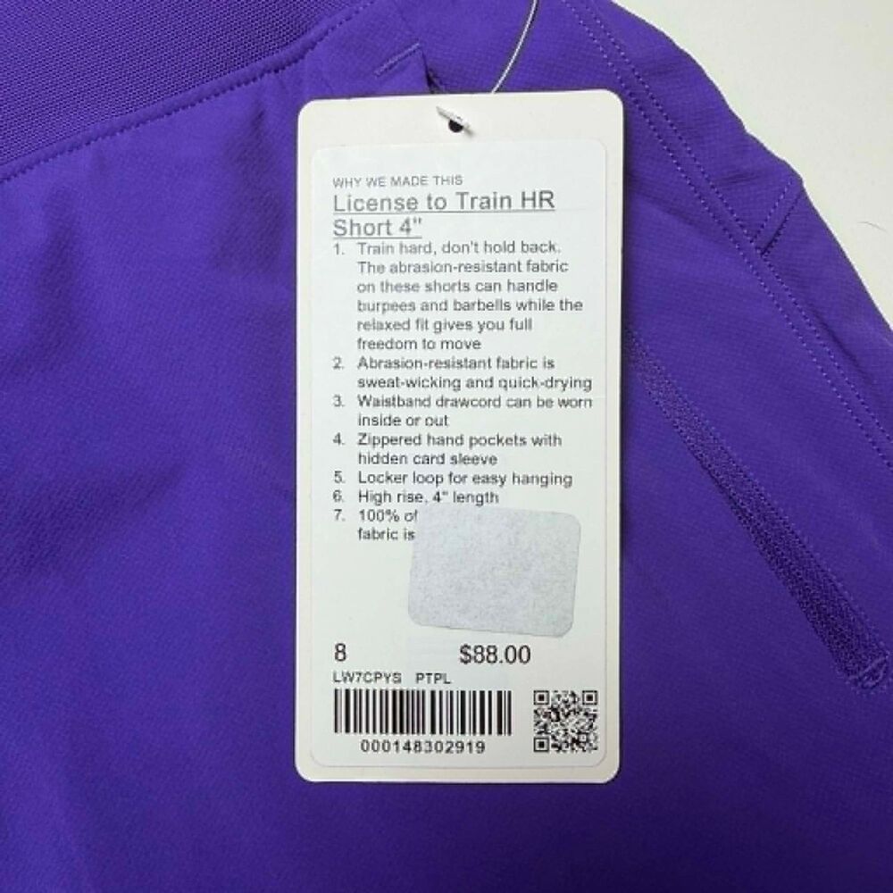 Lululemon License to Train High-Rise Short 4" Petrol Purple - Picture 7 of 9
